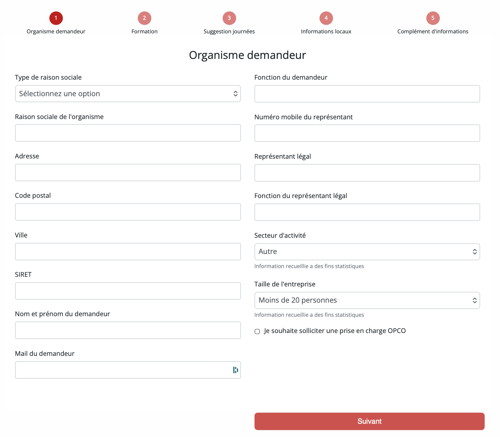 Demande de devis formation