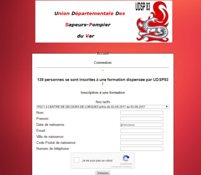 Interface d'Unions-Pompiers v1.0.0